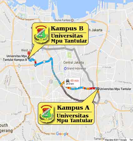 Peta Lokasi Kampus Universitas Mpu Tantular Jakarta Nomor